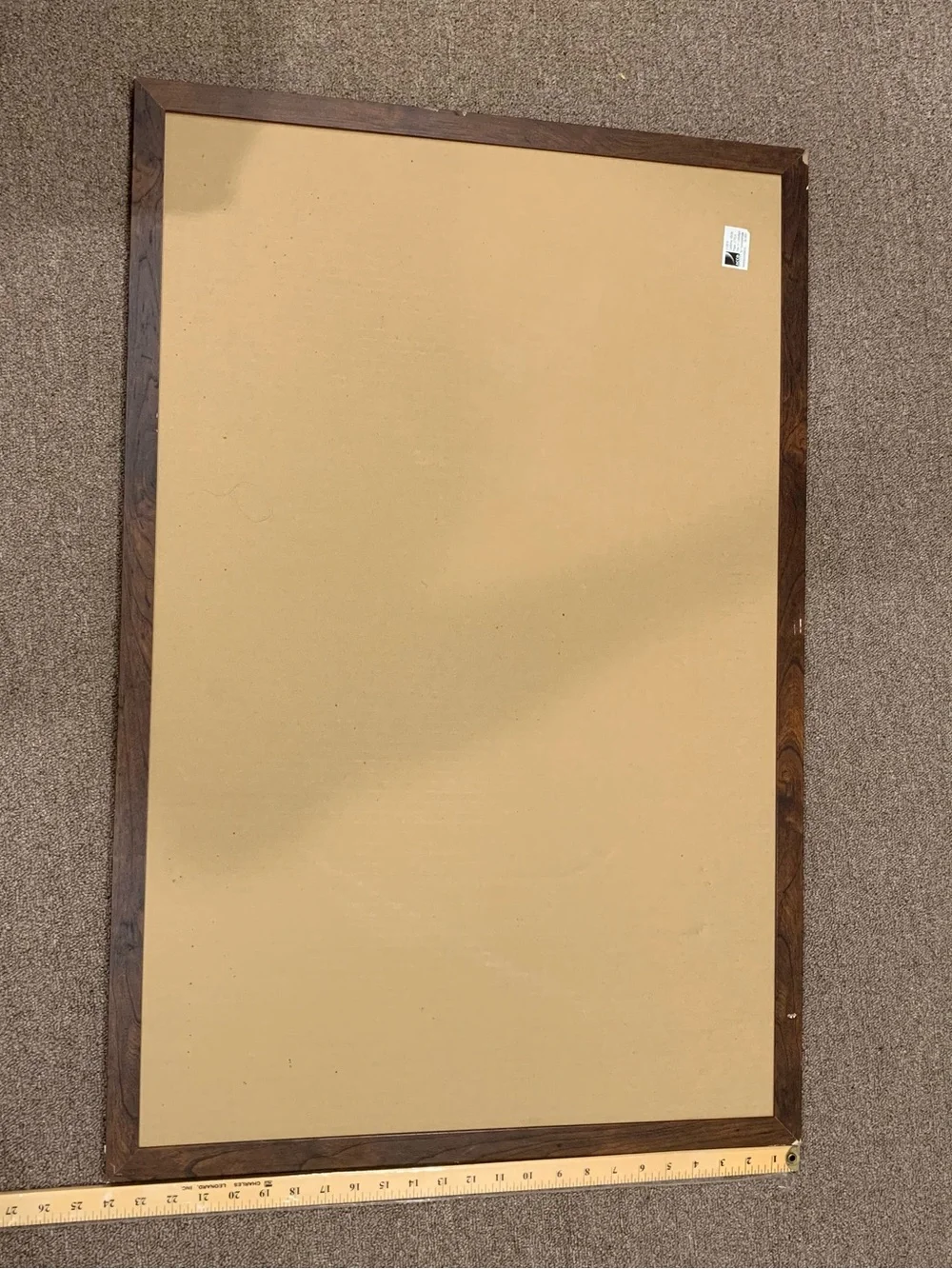 Natural Cork Bulletin Board with Dark Wood Frame 36X24